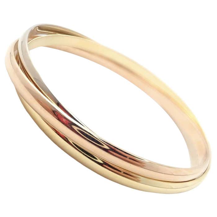 Cartier Trinity Rolling Tri-Colored Gold Bangle Bracelet at 1stDibs ...
