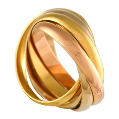 Cartier Trinity Rose, Yellow, and White Gold 5-Band Ring