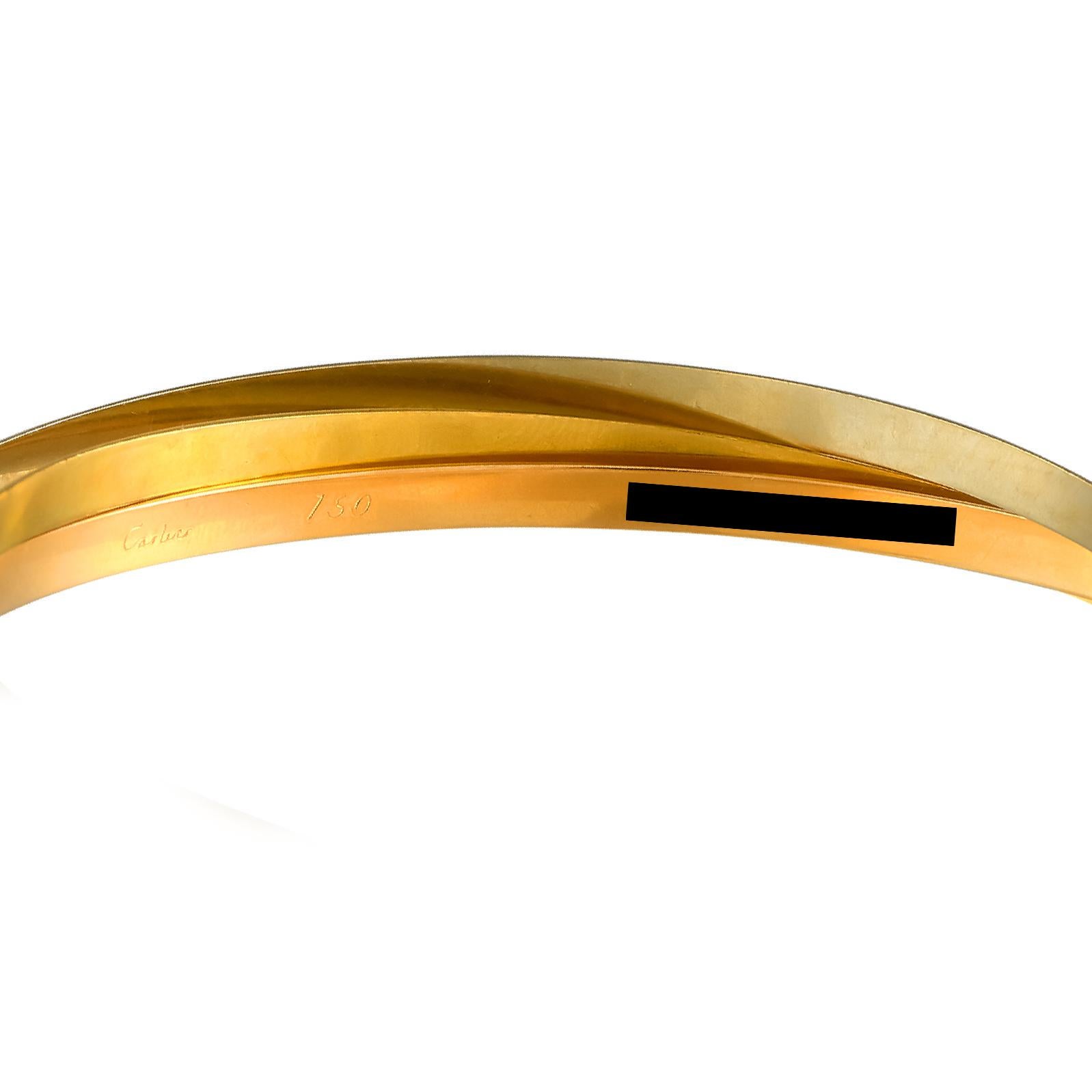Cartier, bracelet jonc Trinity en or rose, jaune et blanc Excellent état - En vente à Southampton, PA