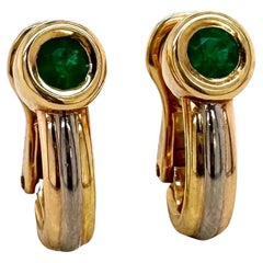 Pendientes Esmeralda Cartier Trinity Oro Rosa, Amarillo y Blanco, Vintage