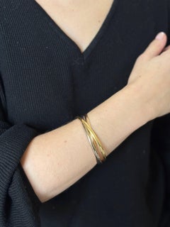 Cartier Trinity Rose Yellow White Gold Bangle Bracelet