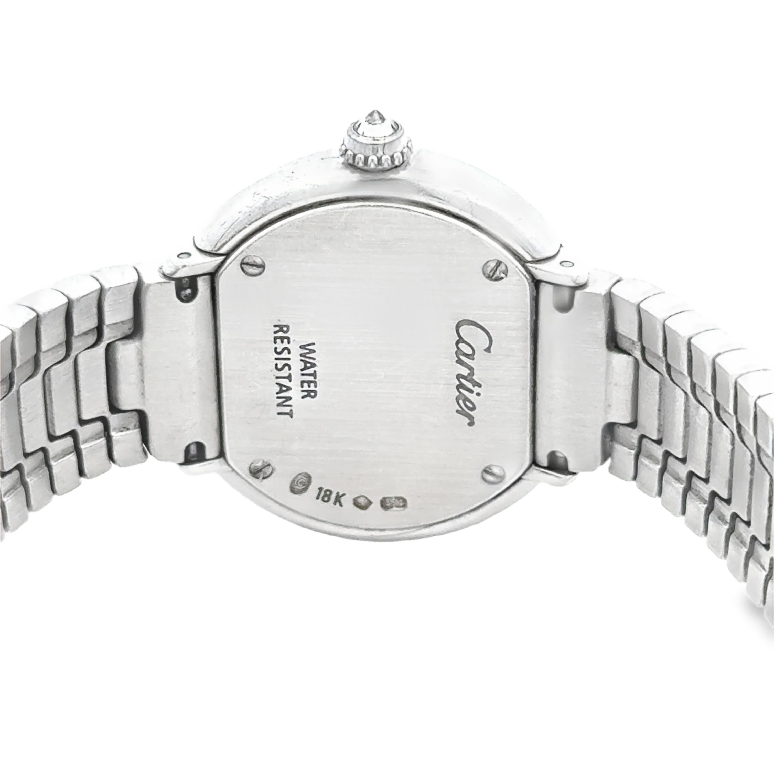 Contemporary Cartier Trinity Round Brilliant Cut Diamond Ladies' Watch in White Gold For Sale