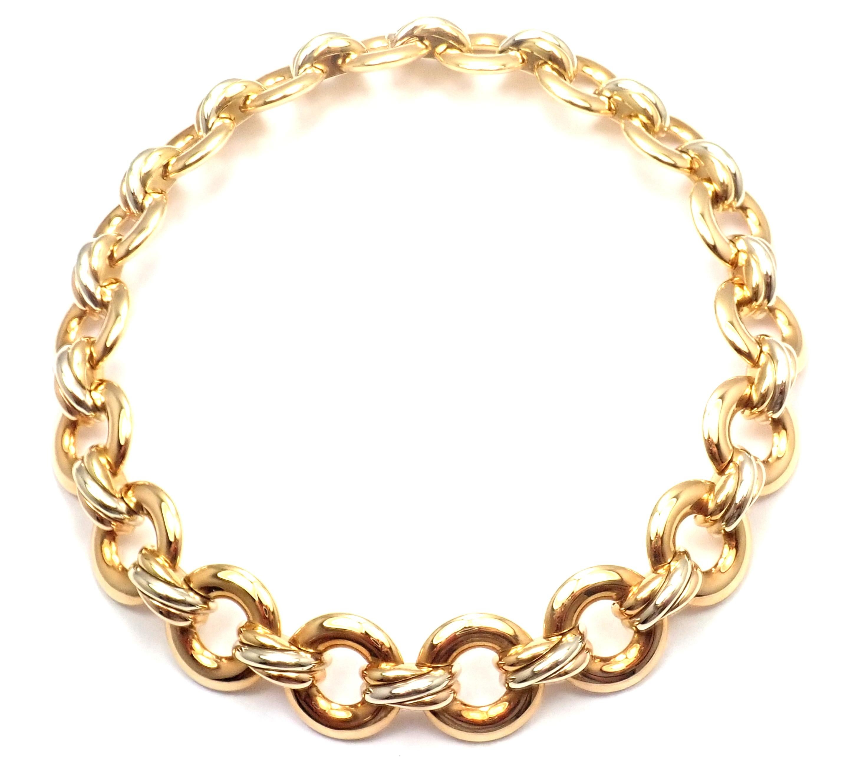 Cartier Trinity Round Link Multi-Color Gold Choker Necklace For Sale 2