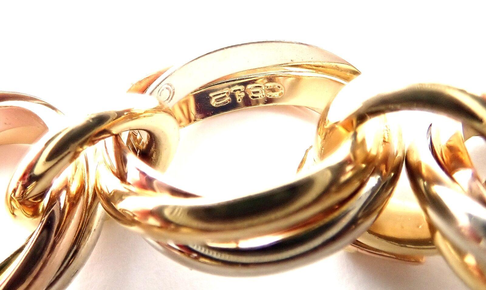 Cartier Bracelet Trinity à larges maillons ronds en or multicolore en vente 1