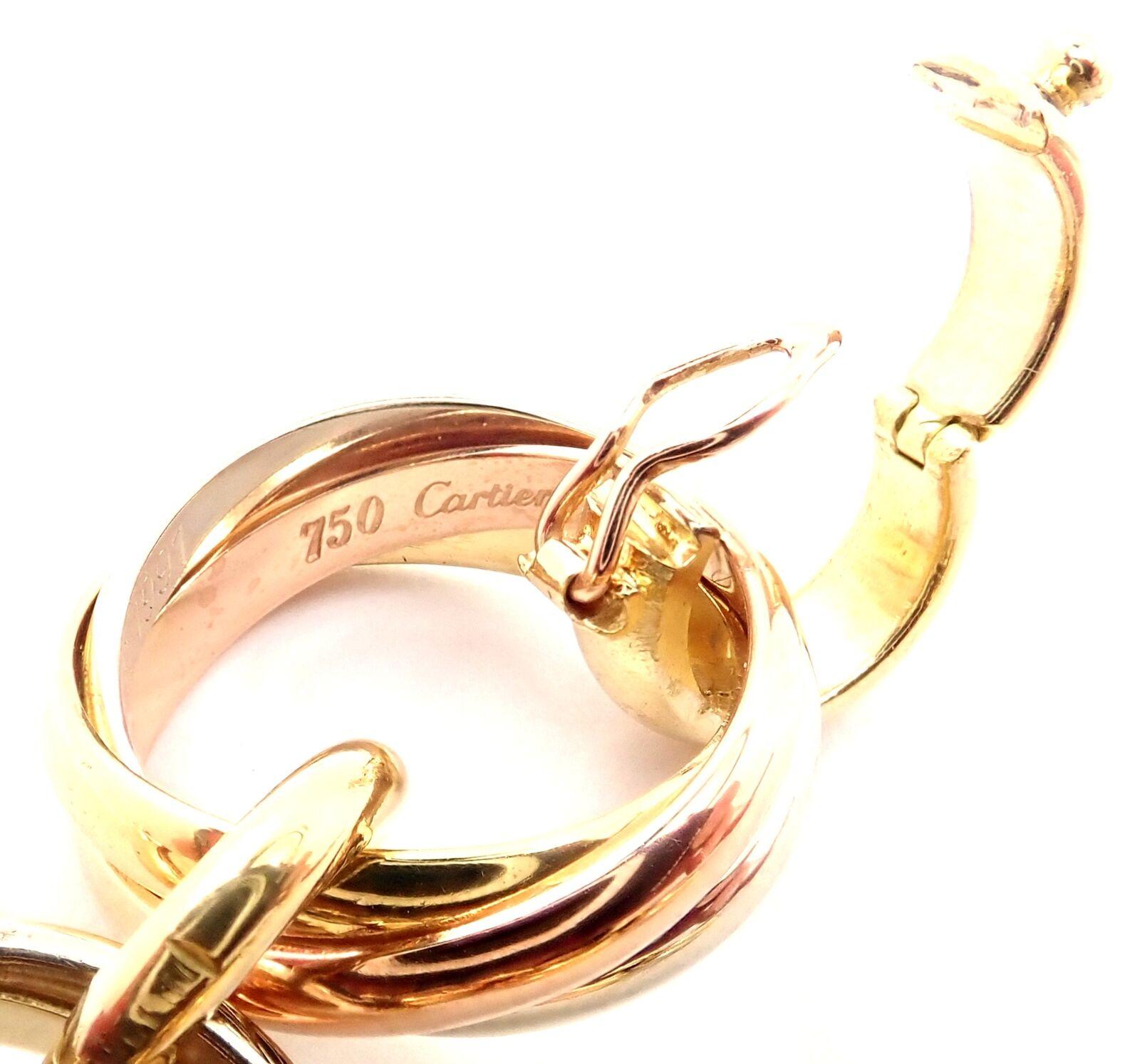 Women's or Men's Cartier Trinity Round Wide Link Multi Color Gold Bracelet For Sale
