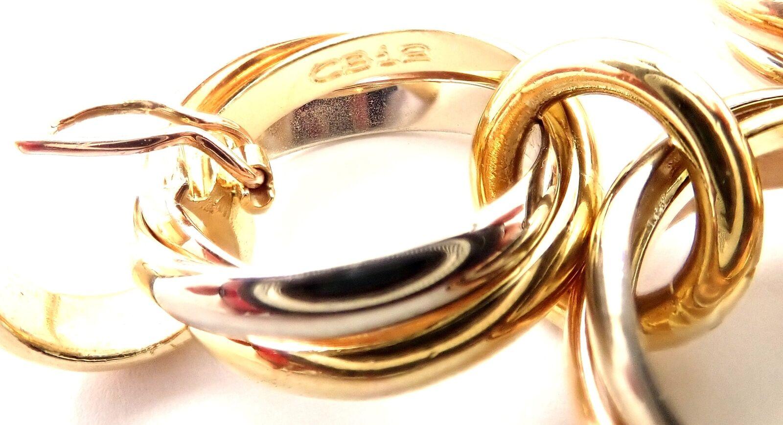 Cartier Trinity Round Wide Link Multi Color Gold Bracelet For Sale 1