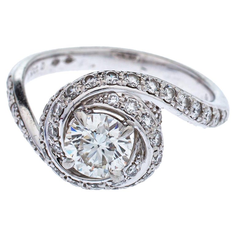 Cartier Trinity Ruban 0.57ct Solitaire Diamond Platinum Engagement Ring  Size 50 at 1stDibs | trinity ruban solitaire cartier price, trinity ruban  solitaire price, cartier trinity ruban ring price