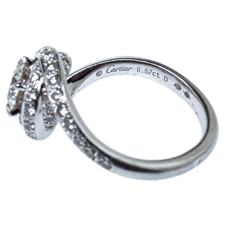 Cartier Trinity Ruban 0.57ct Solitaire Diamond Platinum Engagement Ring  Size 50 at 1stDibs | trinity ruban solitaire cartier price, trinity ruban  solitaire price, trinity ruban solitaire