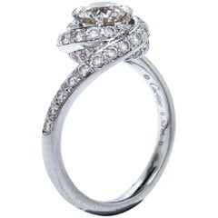 Cartier Trinity Ruban 0.57ct Solitaire Diamant Platine Bague de fiançailles Taille 50