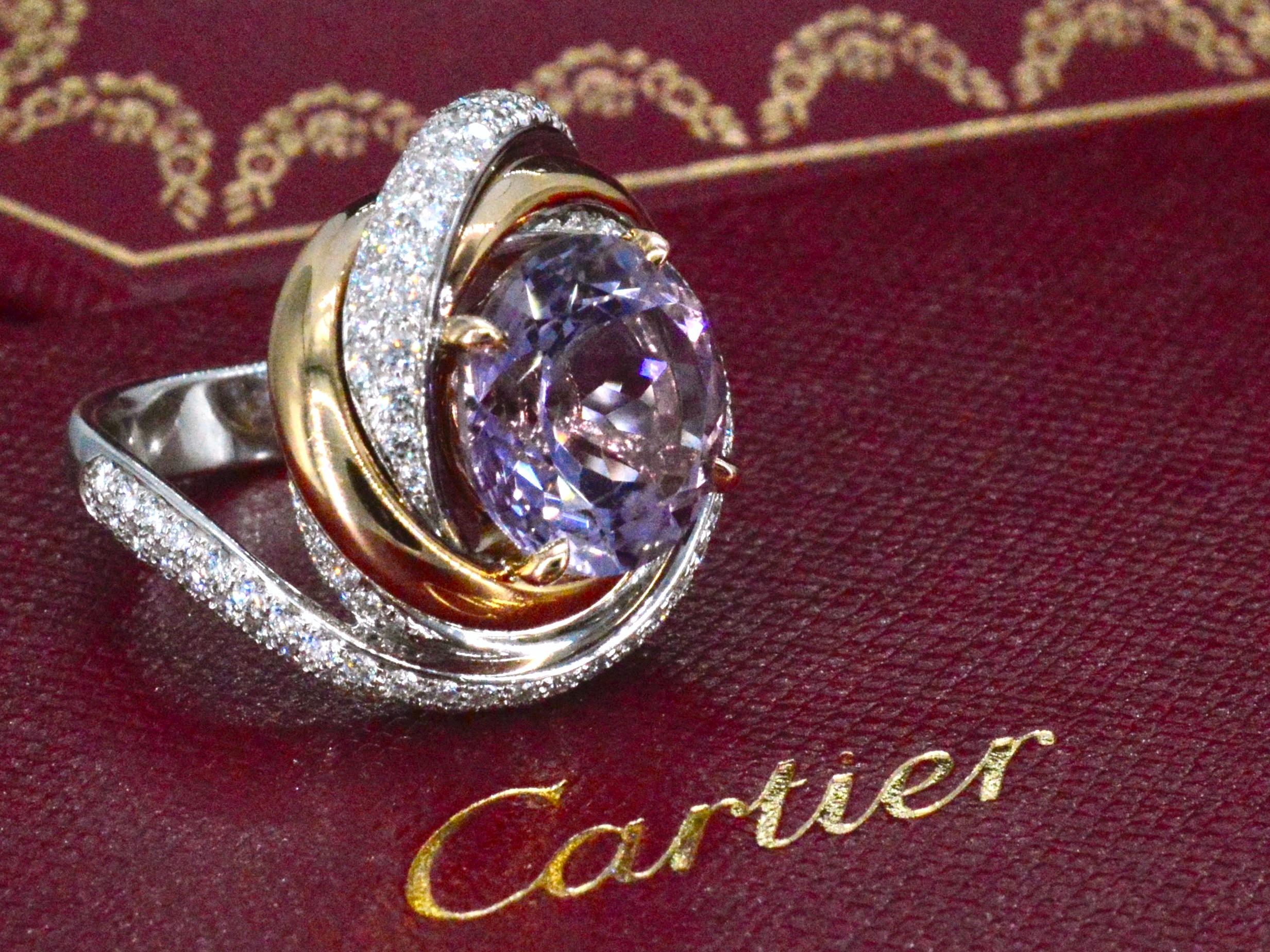 Cartier - Trinity Ruban améthyste diamant bague Excellent état - En vente à AMSTELVEEN, NH