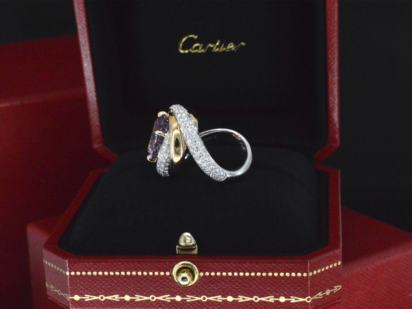 Cartier - Trinity Ruban améthyste diamant bague Unisexe en vente