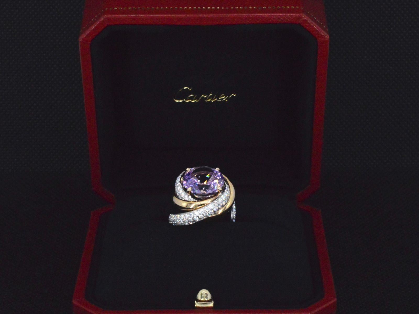 Cartier - Trinity Ruban améthyste diamant bague en vente 1