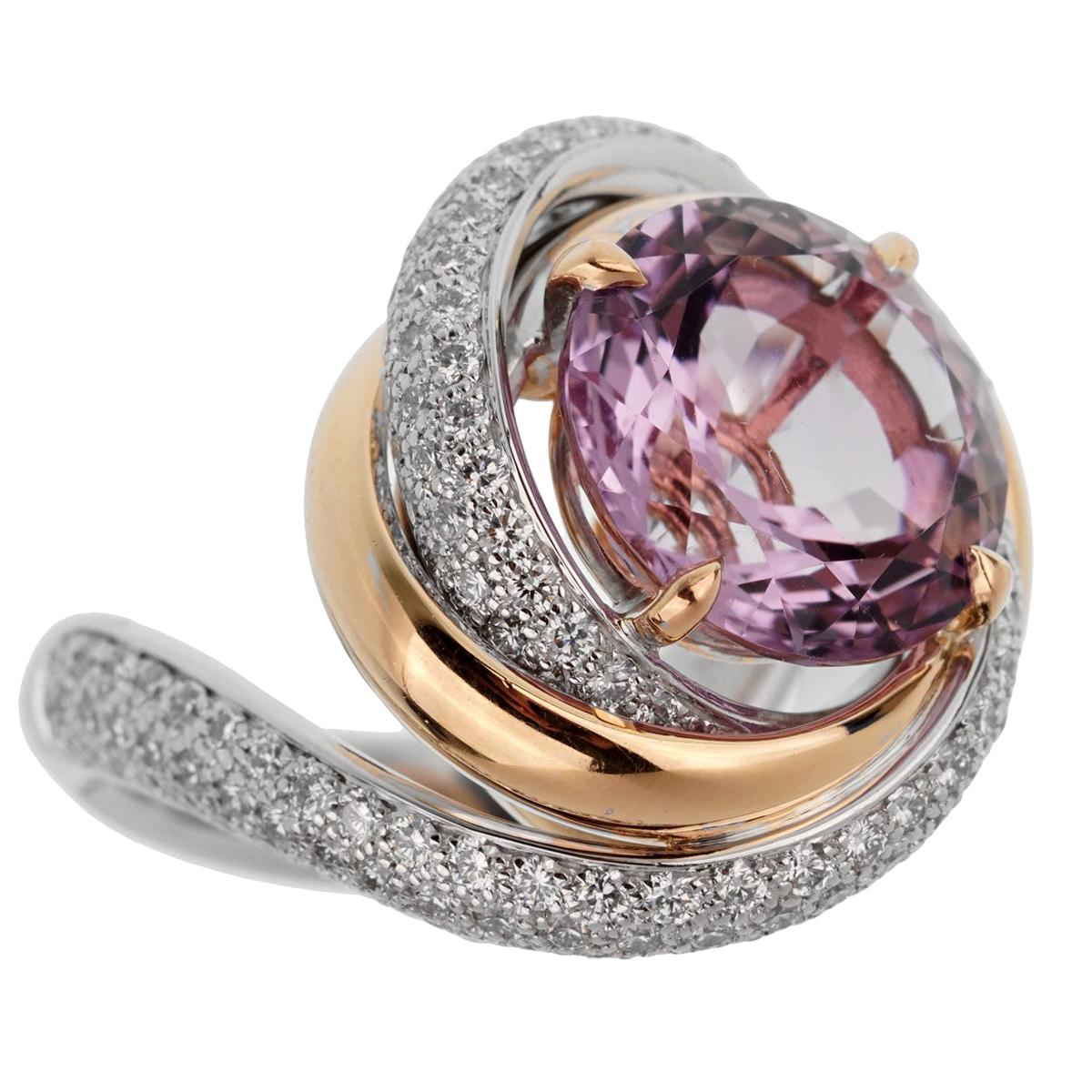 Cartier Trinity Ruban Amethyst Diamond Ring