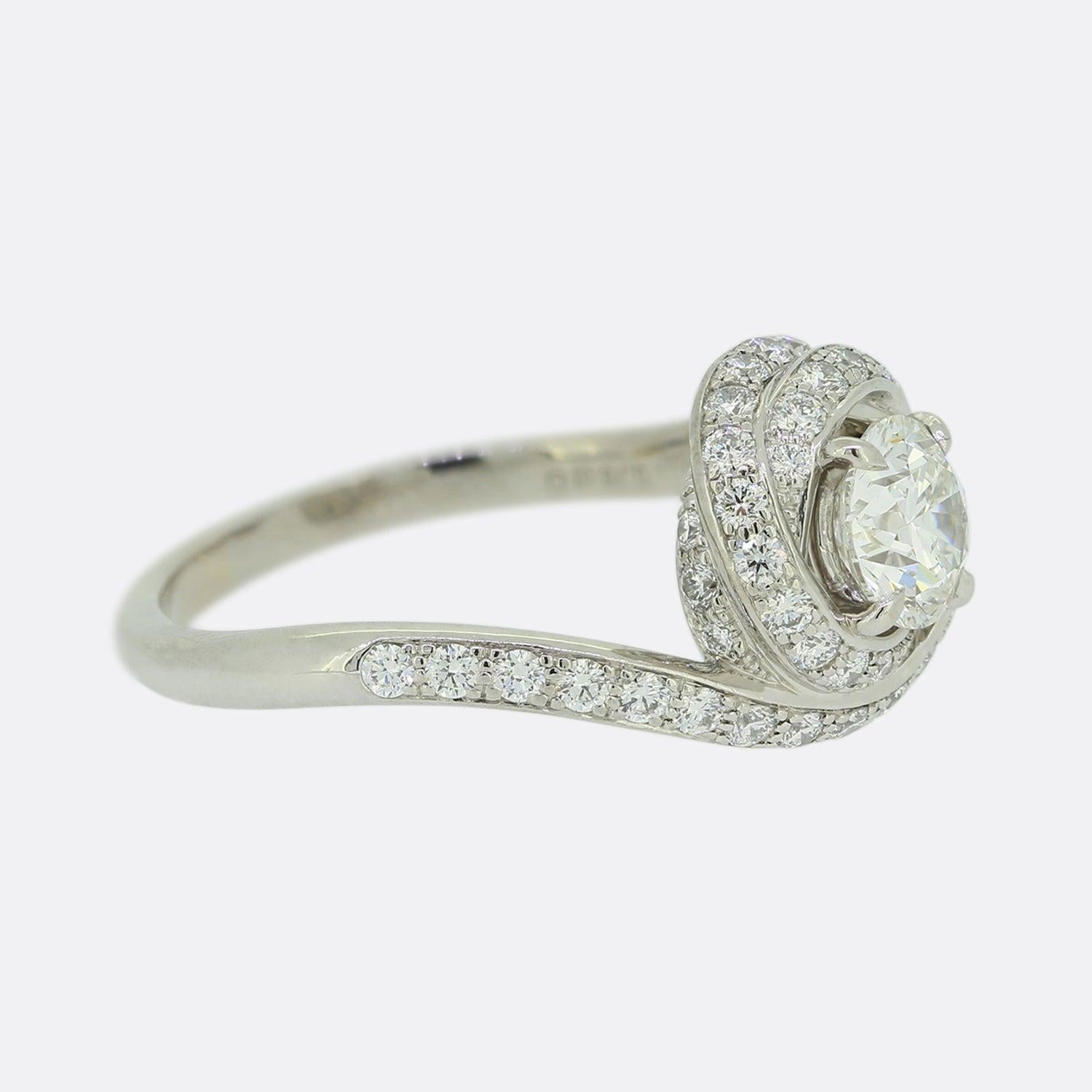 Cartier Trinity Ruban Diamant Solitär-Ring (Brillantschliff) im Angebot