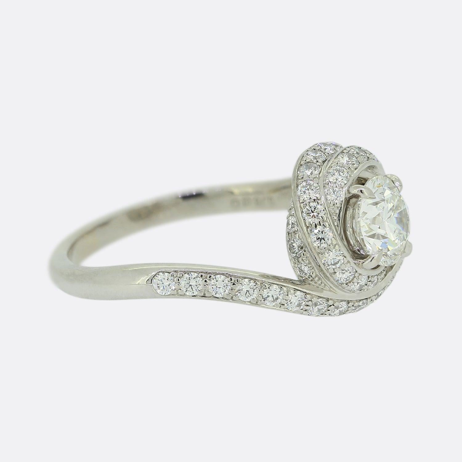Taille brillant Cartier Trinity Ruban Diamond solitaire