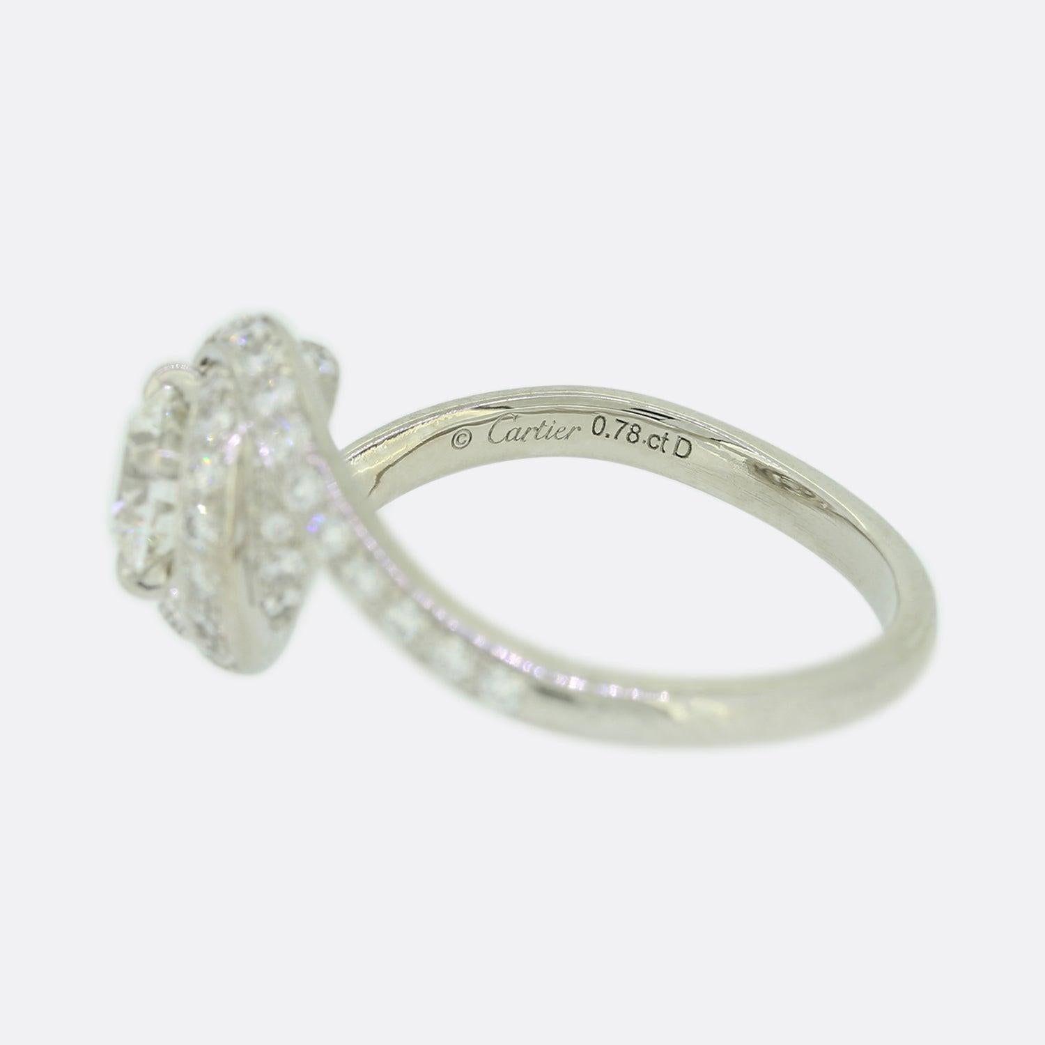 Cartier Trinity Ruban Diamant Solitär-Ring Damen im Angebot