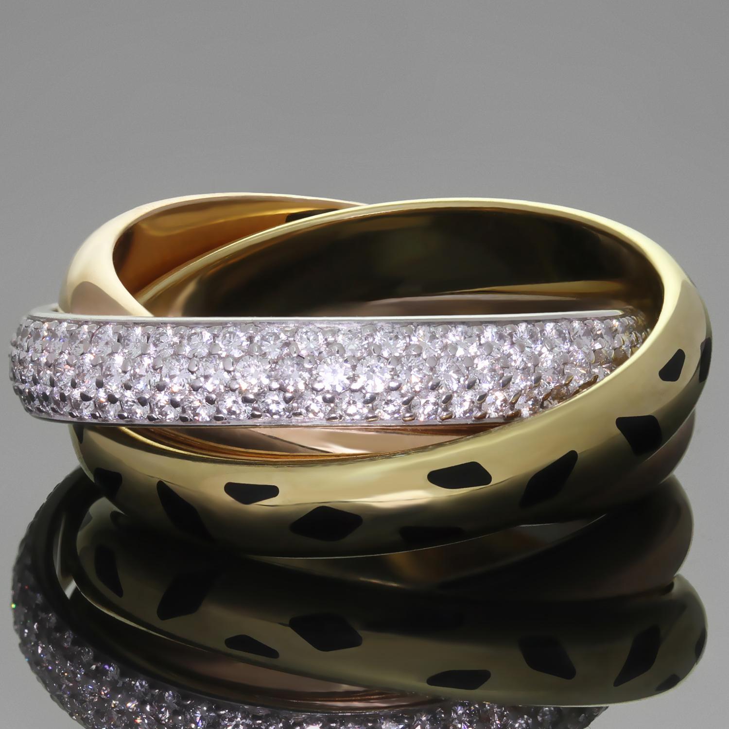 cartier black trinity ring