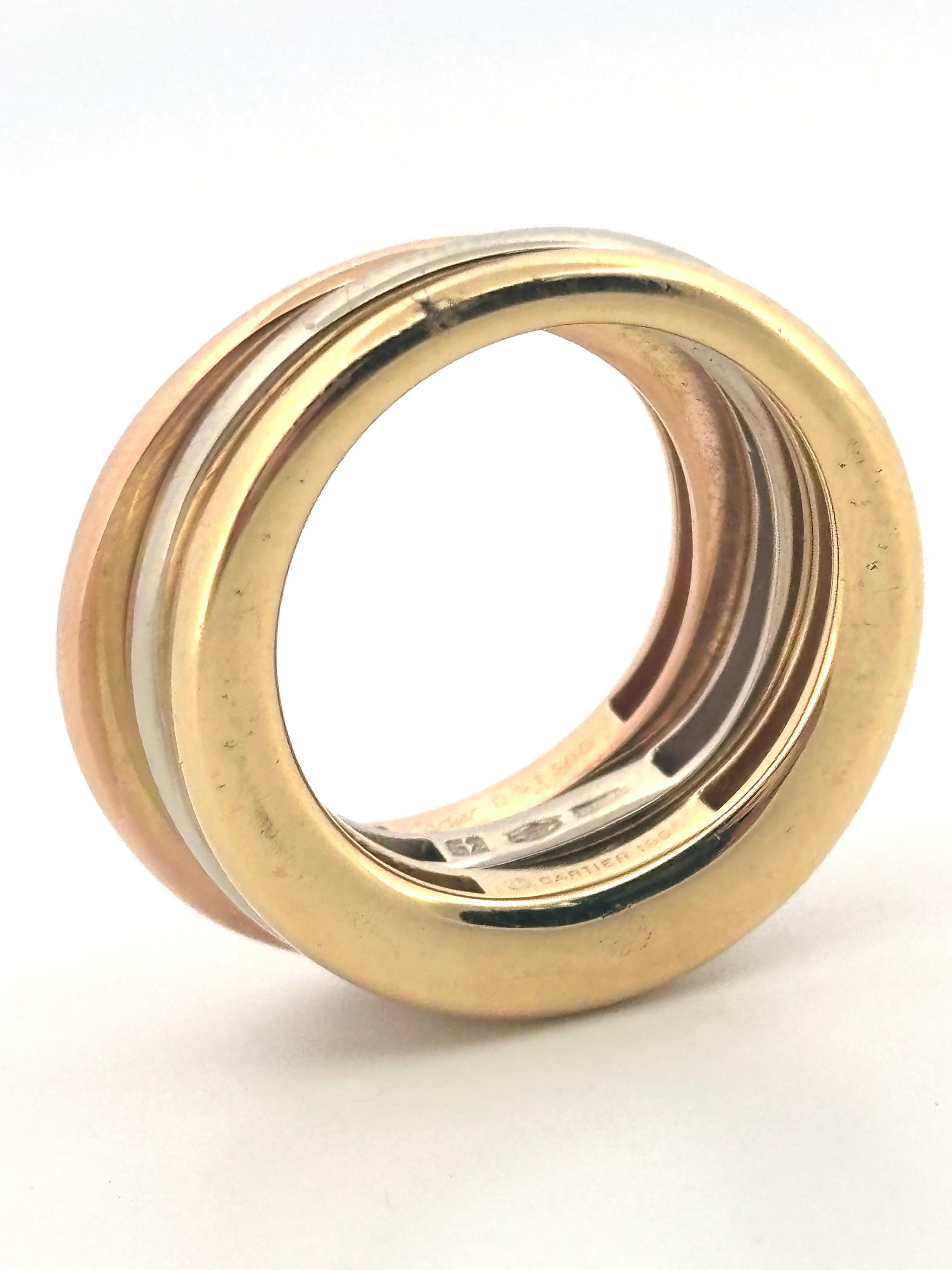 Cartier Trinity Stacking 18K Tri-Tone Gold Ring Größe 6,00 im Angebot 2