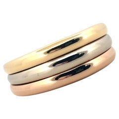 Cartier Trinity Stacking 18K Tri-Tone Gold Ring Size 6.00