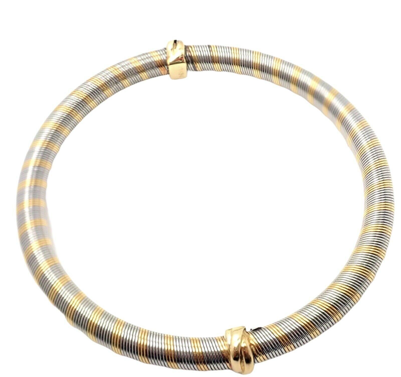 Women's or Men's Cartier Trinity Stainless Steel Tricolor Gold Bangle Bracelet For Sale