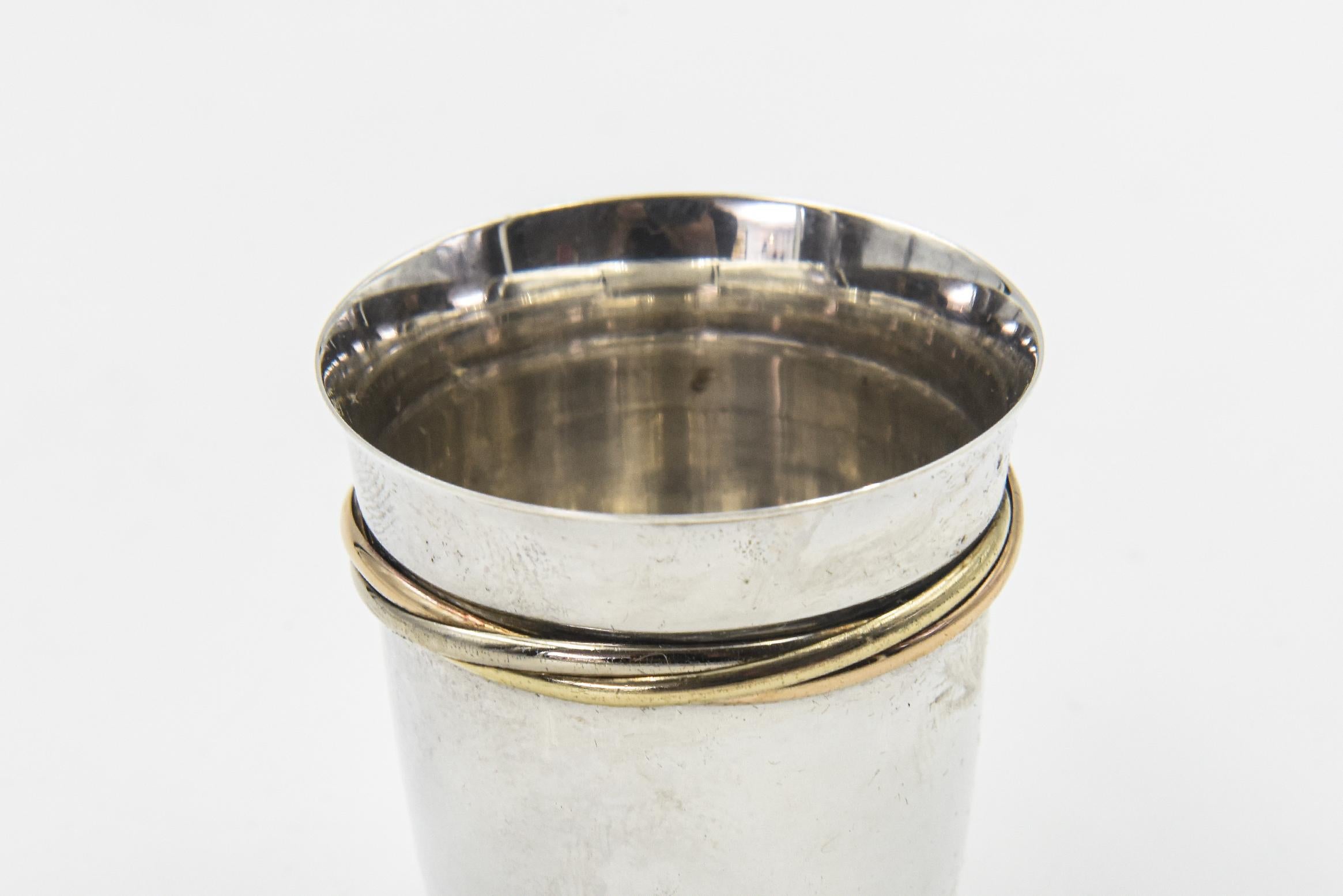 Cartier Trinity Sterling Silver Baby Cup Shot Glass Cordial In Good Condition In Miami Beach, FL