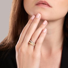CARTIER Trinity Rolling Ring, 18K Three-Tone Gold & 1.90ct Diamonds