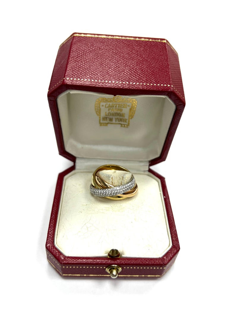Cartier Bague Trinity à trois anneaux en diamants En vente sur