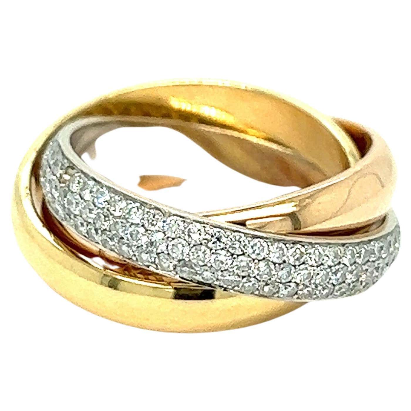 3 Ringe Cartier Trinity Three Bands Diamond Ring For Sale at 1stDibs | princess ...
