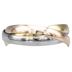 Retro Cartier Trinity Three-Color 18 Karat Gold Bangle Bracelet