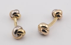 Cartier Trinity Three-Color 18 Karat Gold Knot Cufflink Stud Set