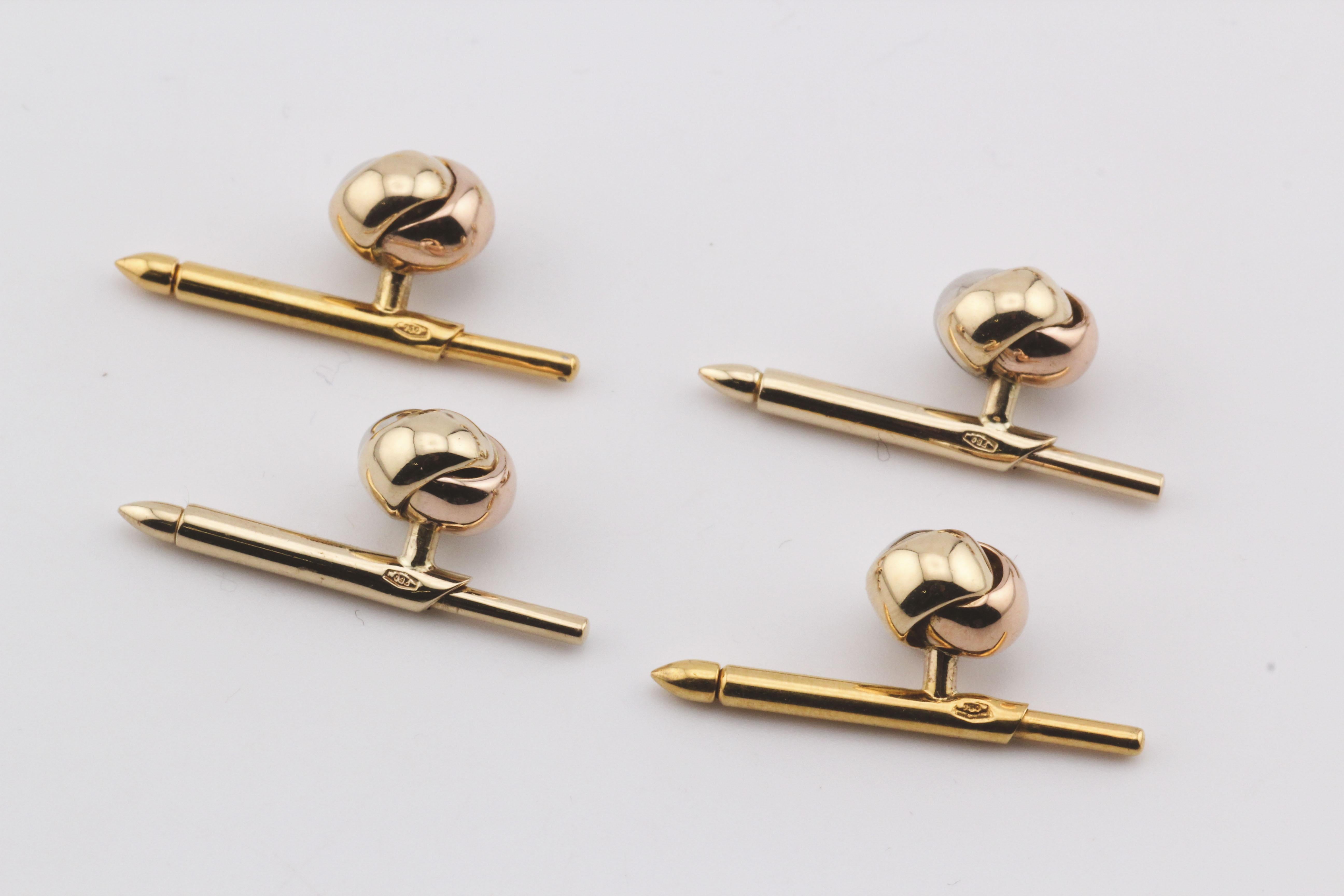 Cartier Trinity, clous de manchette nœuds tricolores en or 18 carats en vente 4