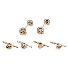 Cartier Trinity Three-Color 18 Karat Gold Knot Cufflink Stud Set