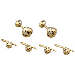 Cartier Trinity Dreifarbig 18 Karat Gold Knoten Manschettenknopf Set