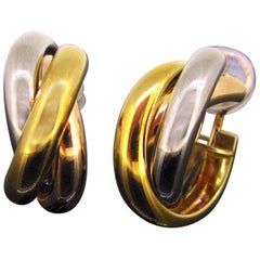 Retro Cartier Trinity Three-Color Gold Clips Earrings