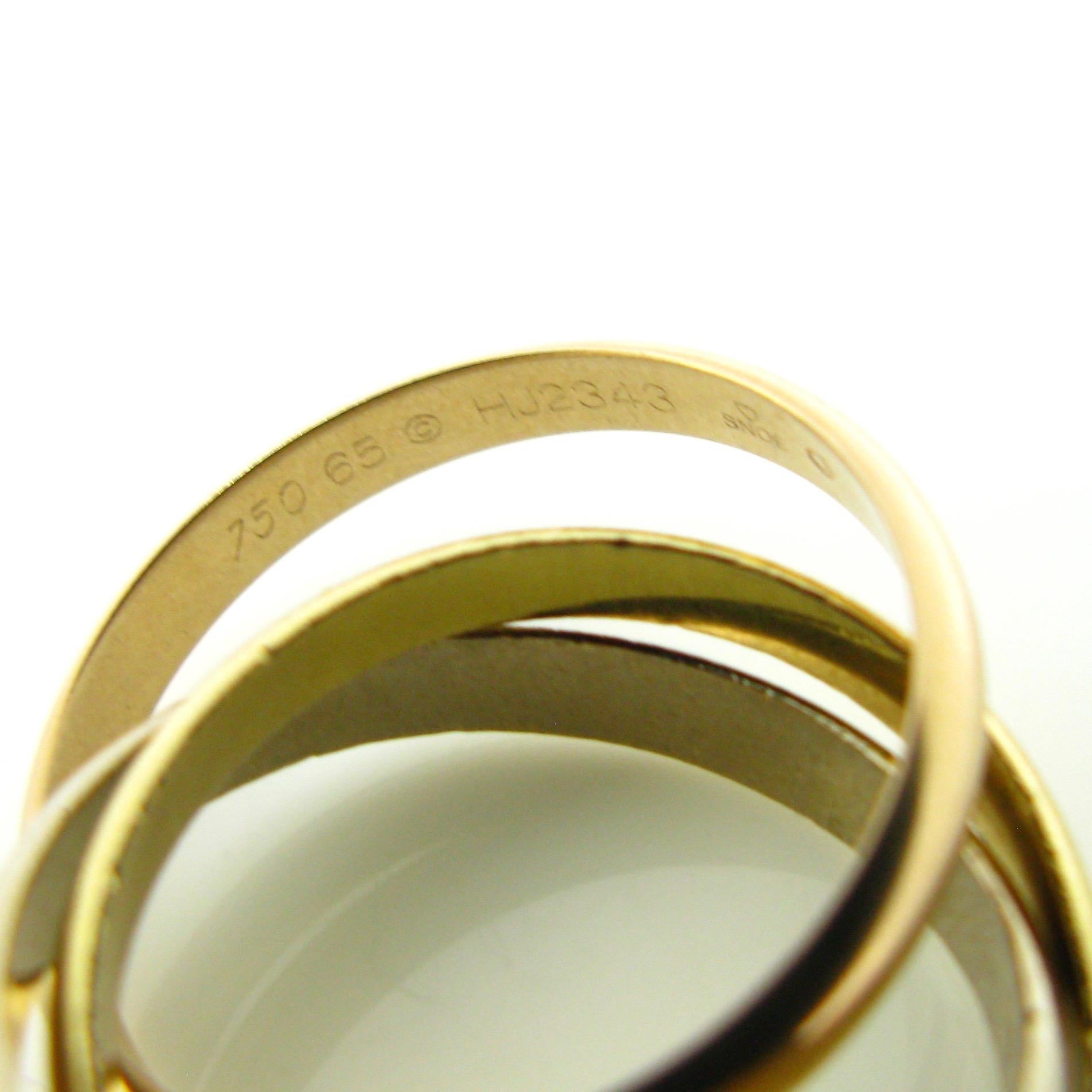 Women's or Men's Cartier Trinity Three-Color Gold Rolling Ring