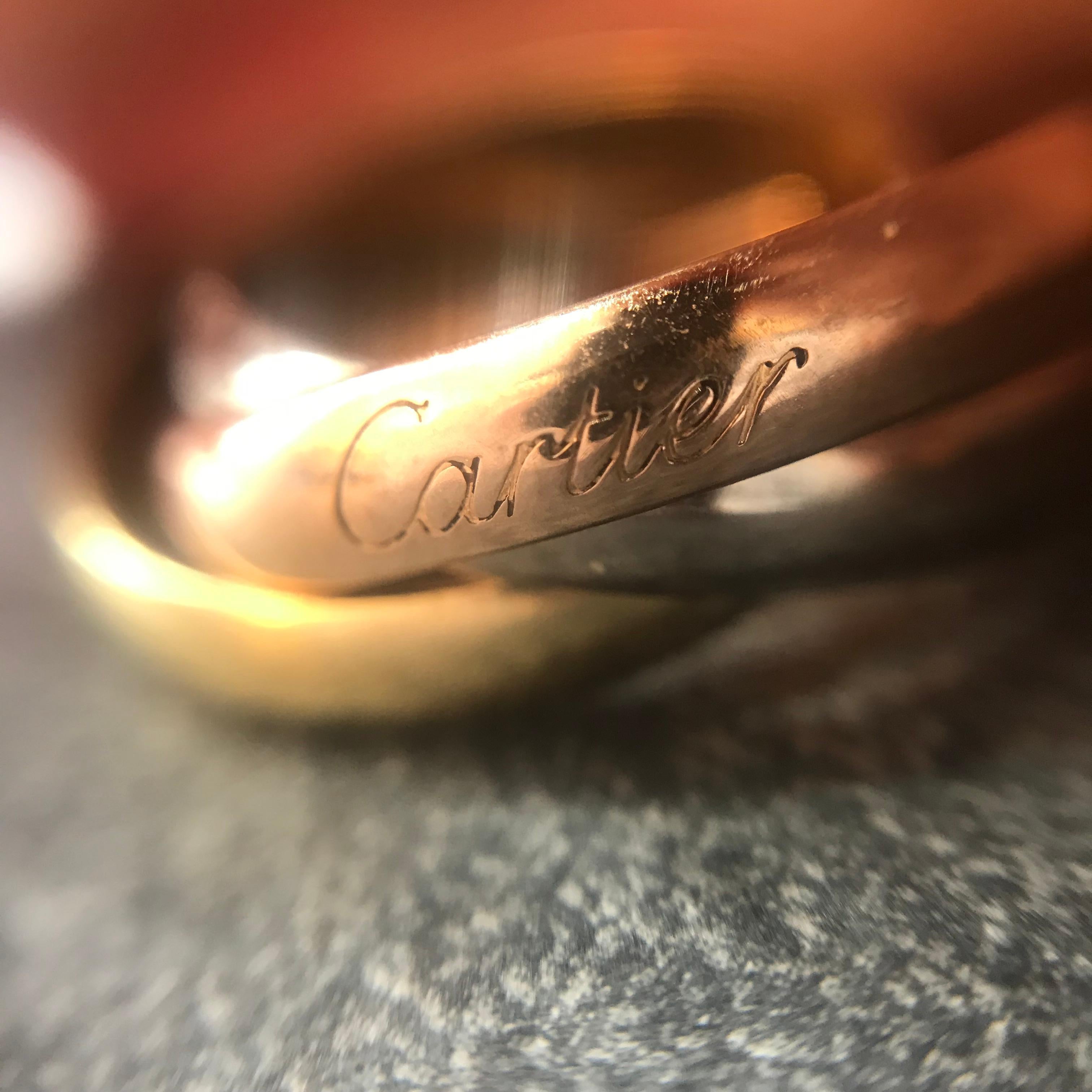 Cartier Trinity Three-Color Yellow White Rose Gold Rolling Ring 5