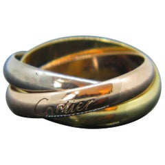 Cartier Trinity Three-Color Yellow White Rose Gold Rolling Ring