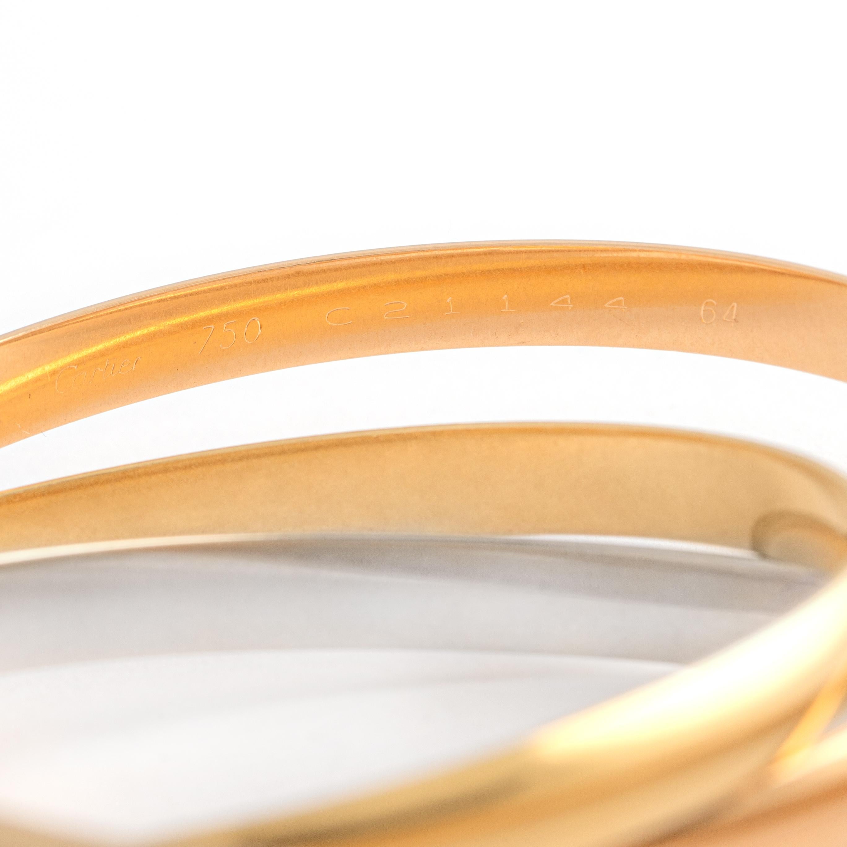 Cartier Bracelet jonc Trinity à trois anneaux en or 18 carats Unisexe en vente