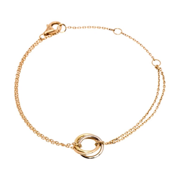 Cartier Trinity Three Tone 18K Gold Chain Bracelet For Sale at 1stDibs