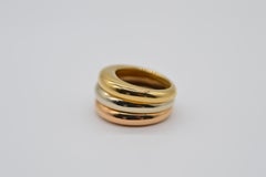Cartier Trinity Tri-Color 18K Yellow, White & Rose Gold Band Ring Unworn