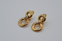 Cartier Trinity Tri-Color 18K Yellow, White & Rose Gold Earrings Unworn