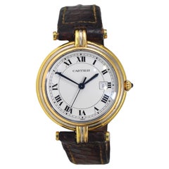 Cartier Trinity Tri-Color 30mm Watch With Date Indicator Crocodile Band