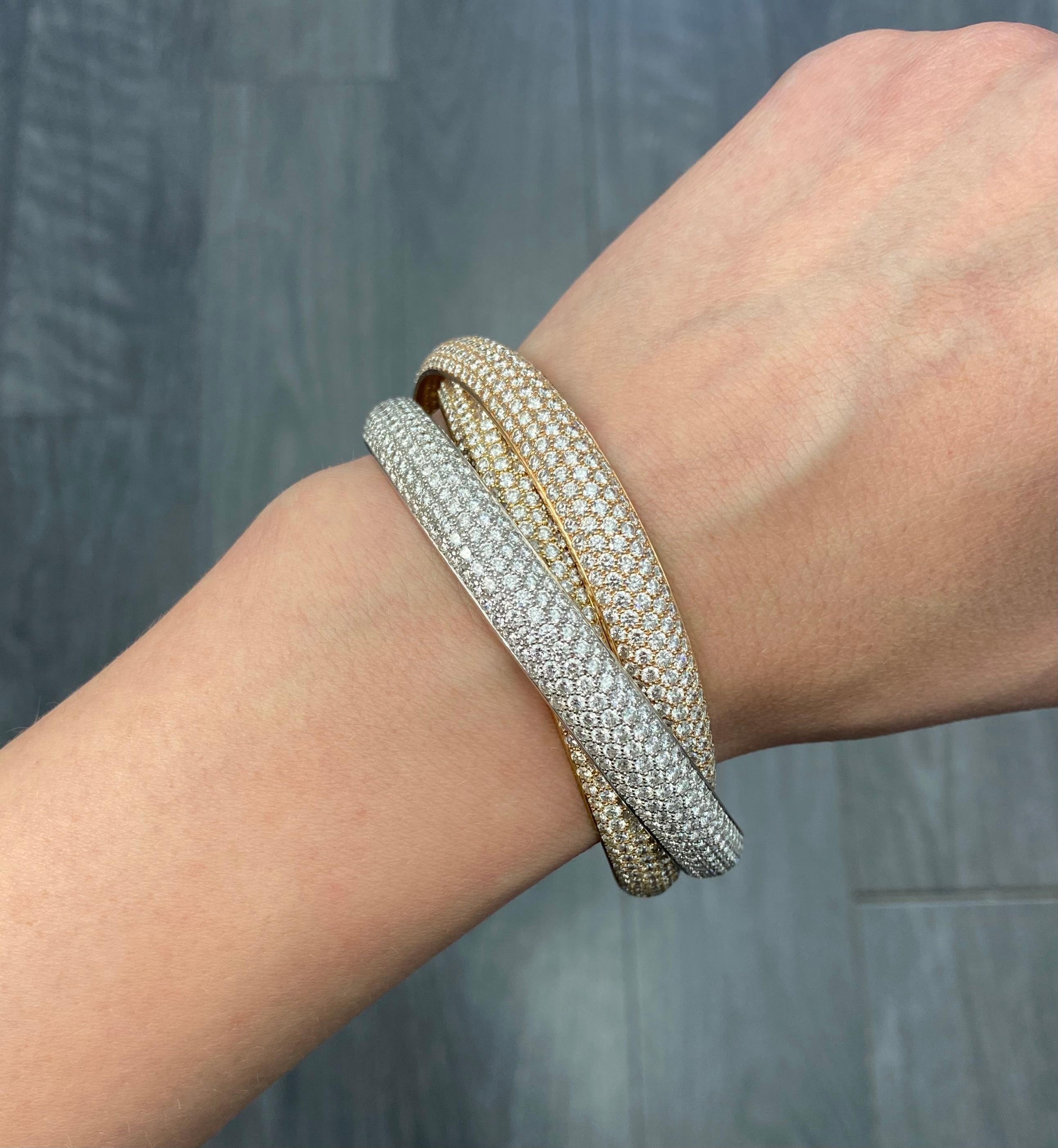 Artiste Cartier Trinity Diamant tricolore   Bracelet en vente