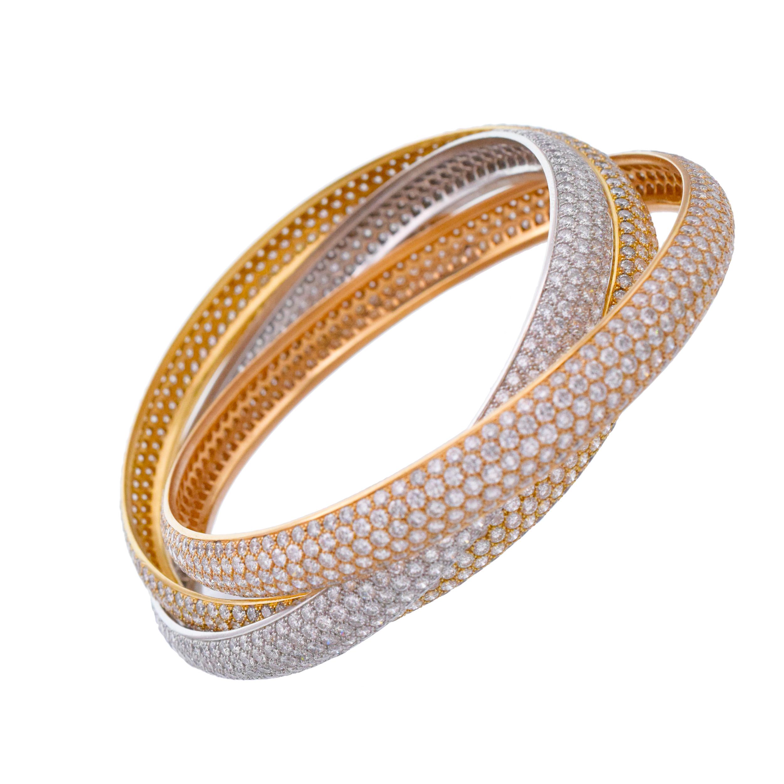 Cartier Trinity Diamant tricolore   Bracelet en vente 1