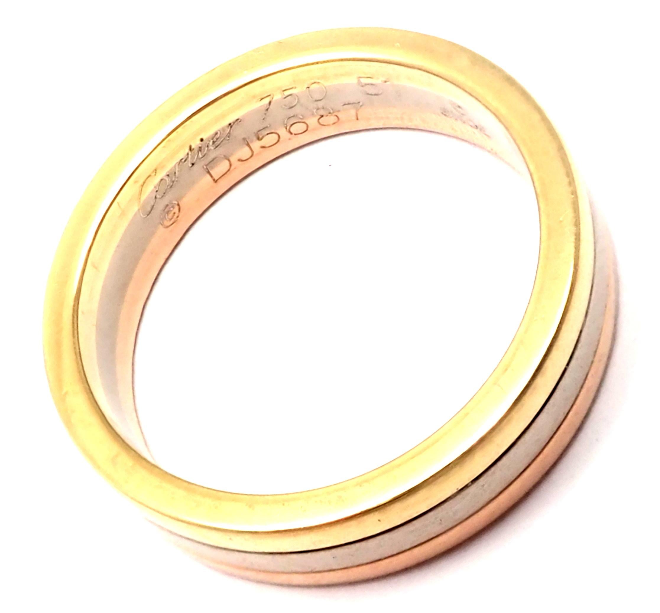 Women's or Men's Cartier Trinity Tri-Color Gold Band Ring