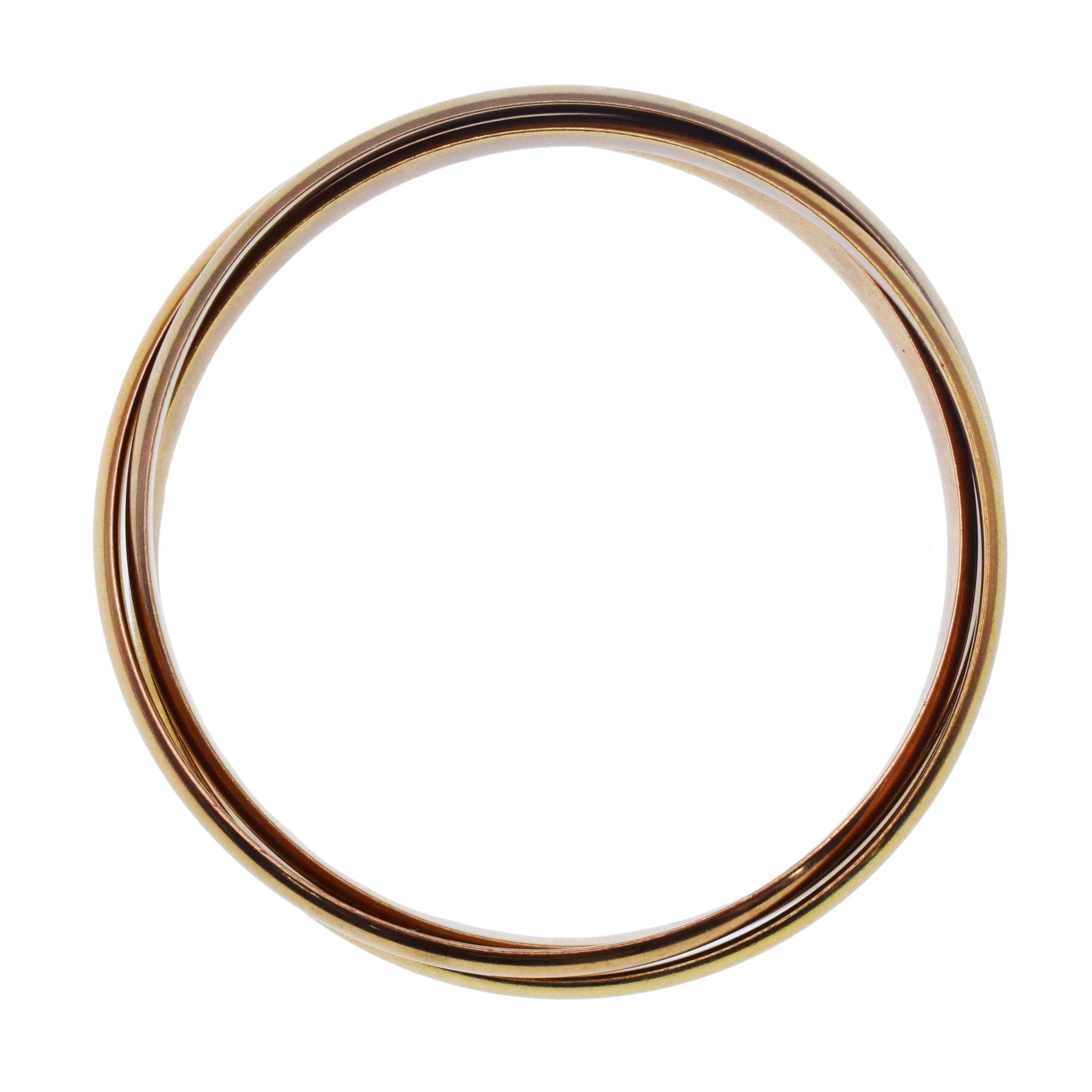 Bracciale bangle in oro Cartier Trinity Tri-Color In condizioni ottime in vendita a New York, NY