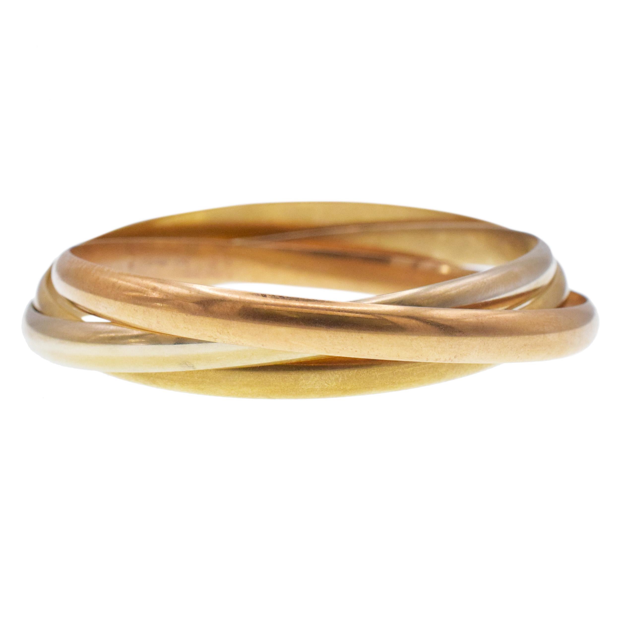 Donna Bracciale bangle in oro Cartier Trinity Tri-Color in vendita
