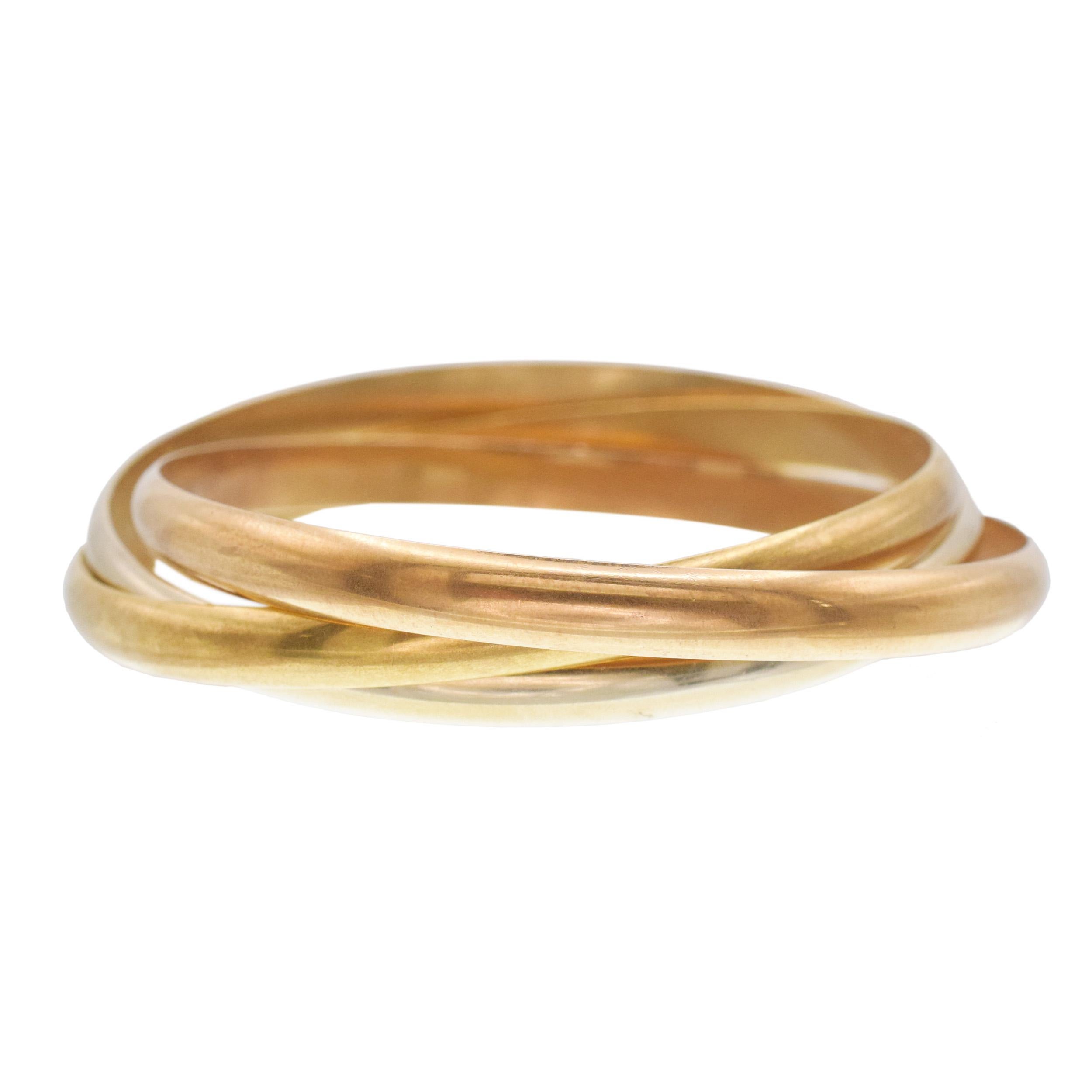 Bracciale bangle in oro Cartier Trinity Tri-Color in vendita 1