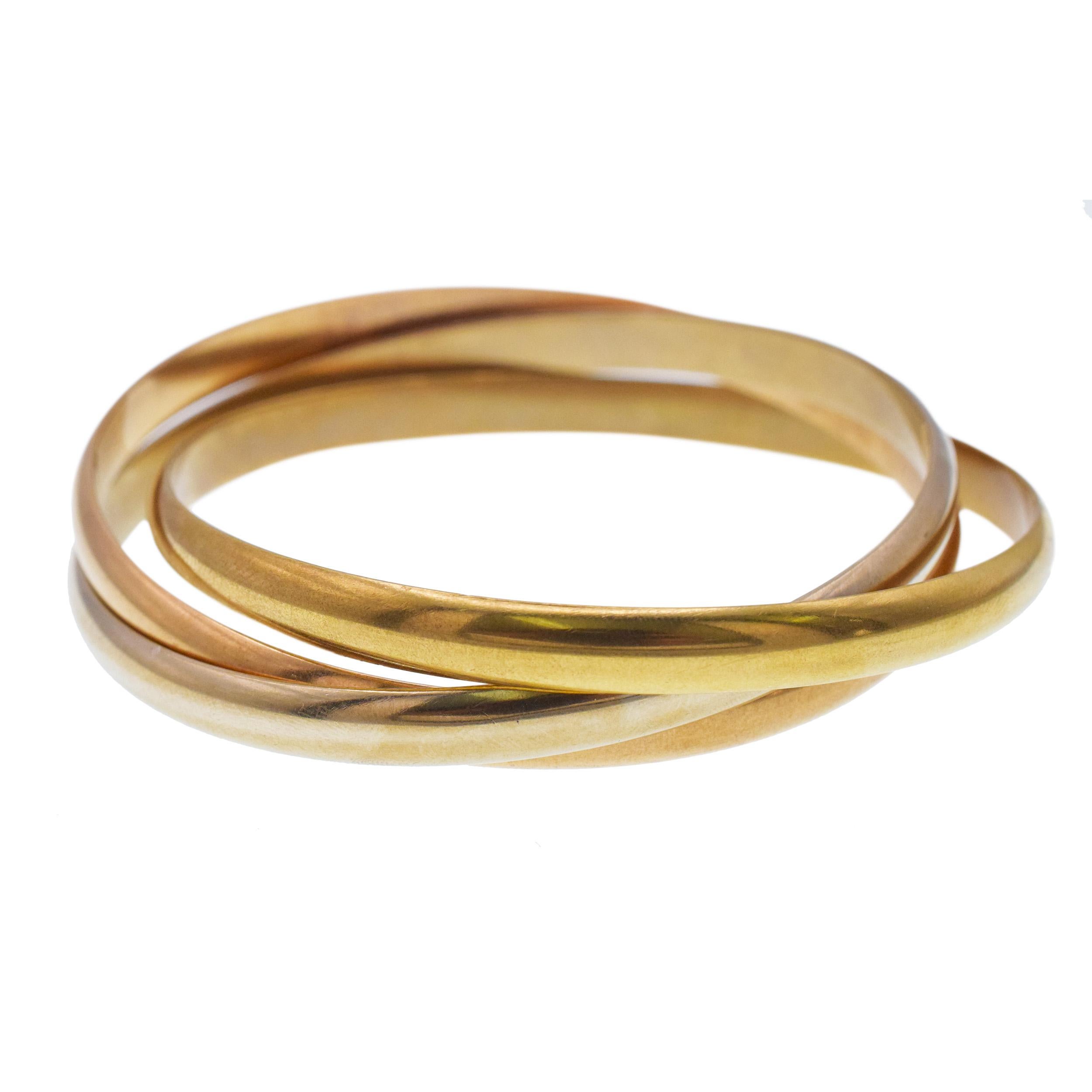 Bracciale bangle in oro Cartier Trinity Tri-Color in vendita 2
