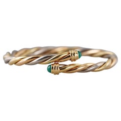 Cartier Trinity Tri Color Gold Chrysoprase Bypass Bracelet
